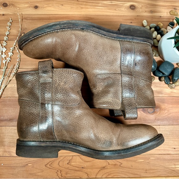 Brunello Cucinelli Leather Ankle Boots Booties Size 39 - Picture 7 of 10